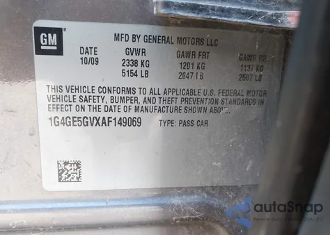 2010 Buick Lacrosse Cxs из США, поврежденный, VIN 1G4GE5GVXAF149069